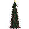 Decorazione Albero di Natale Clayre & Eef 66338 Ø 15x45 cm Verde e Rosso