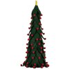 Decorazione Albero di Natale Clayre & Eef 66338 Ø 15x45 cm Verde e Rosso