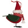Clayre & Eef 66339 Decorazione Uccello 11x7x12 cm Rosso e Nero
