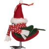 Clayre & Eef 66339 Decorazione Uccello 11x7x12 cm Rosso e Nero