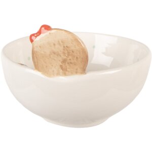 Ciotola in ceramica Clayre & Eef 6CE2216 18x17x12 cm Bianca Rosa 700 ml