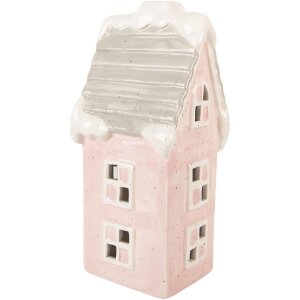 Decorazione Casa LED Clayre & Eef 6CE2220P 11x10x24 cm Rosa-Grigio