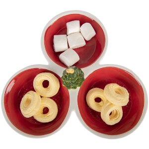 Scodella Clayre & Eef 6CE2225 26x26x10 cm Rosso e Bianco in Ceramica