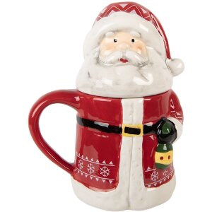 Bicchiere in ceramica Clayre & Eef 15x10x19 cm Rosso...