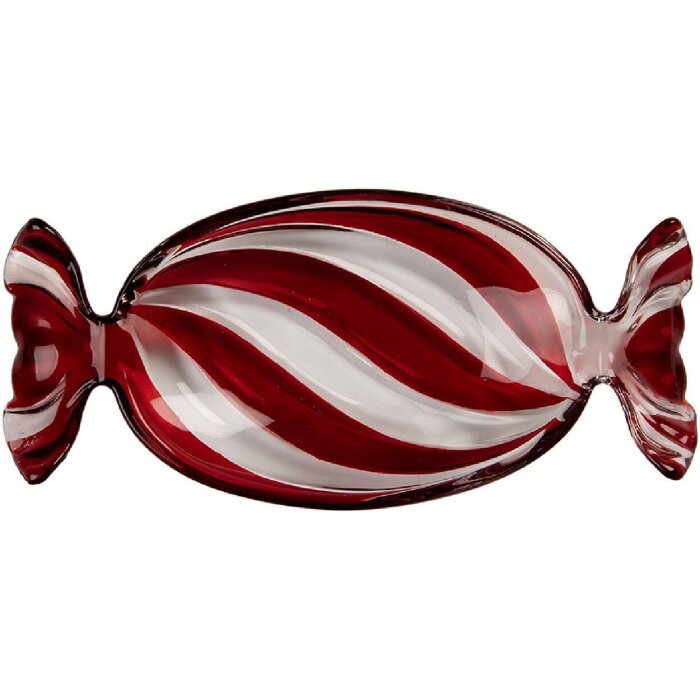 Scodella decorativa in vetro Clayre & Eef 6GL5200 23x11x4 cm Rosso