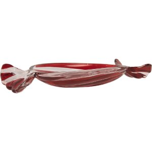 Scodella decorativa in vetro Clayre & Eef 6GL5200 23x11x4 cm Rosso