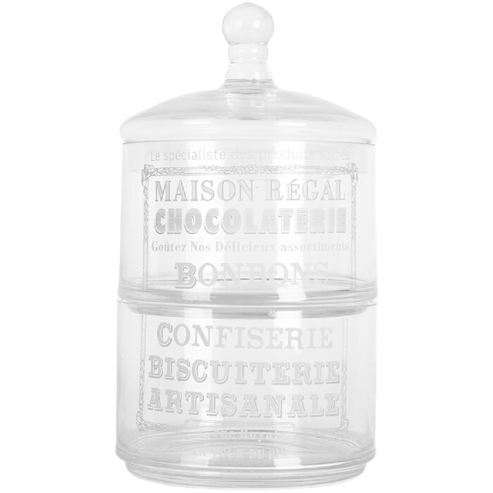 Barattolo da conservazione Clayre & Eef 6GL5209 con coperchio 17x30 cm