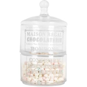 Barattolo da conservazione Clayre & Eef 6GL5209 con coperchio 17x30 cm