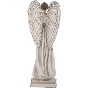 Decorazione Angelo Clayre & Eef 6PR5634 9x8x23 cm Bianco Grigio