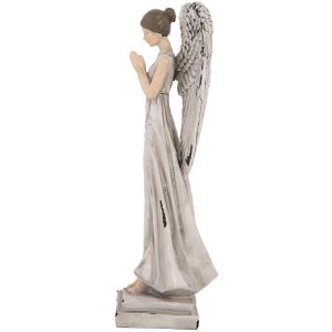 Decorazione Angelo Clayre & Eef 6PR5634 9x8x23 cm Bianco Grigio