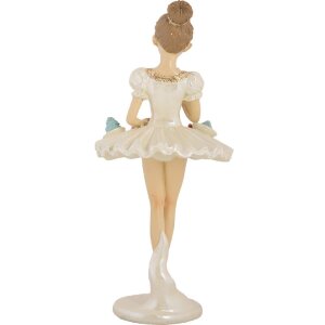Decorazione Ballerina Clayre & Eef 6PR5643 Ø 10x24 cm Bianco Beige