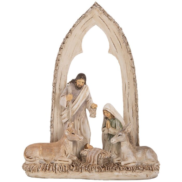 Gruppo natalizio decorativo Clayre & Eef 6PR5645 18x7x22 cm Beige & Braun