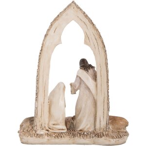 Gruppo natalizio decorativo Clayre & Eef 6PR5645 18x7x22 cm Beige & Braun