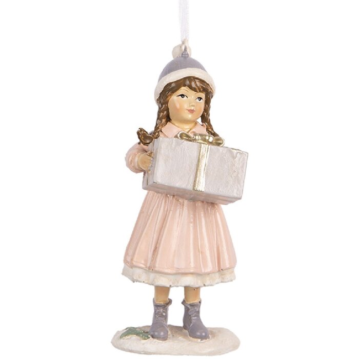 Decorazione appeso a forma di bambino Clayre & Eef 6PR5654 Rosa 5x5x11 cm