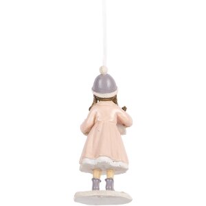 Decorazione appeso a forma di bambino Clayre & Eef 6PR5654 Rosa 5x5x11 cm