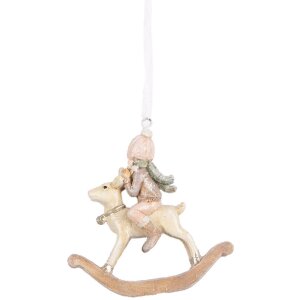Decorazione Appeso Bambino Clayre & Eef 6PR5655 8x3x9 cm Beige Rosa
