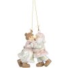 Clayre & Eef 6PR5656 Decorazione Ornamento Babbo Natale con Moglie 7x4x8 cm Rosa e Verde