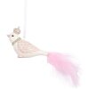 Clayre & Eef 6PR5657 Decorazione Ornamento Uccello 8x5x5 cm Bianco/Rosa