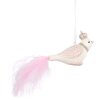 Clayre & Eef 6PR5657 Decorazione Ornamento Uccello 8x5x5 cm Bianco/Rosa