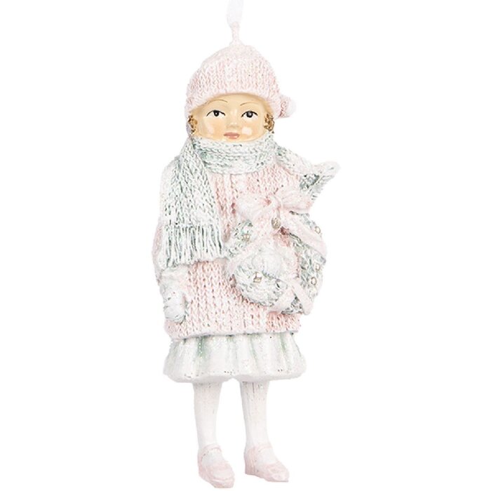 Clayre & Eef 6PR5659 Decorazione Appeso Bambino Rosa 5x4x11 cm