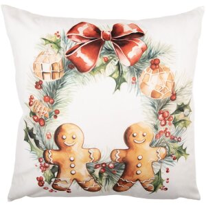 Copricuscino 45x45 cm Clayre & Eef KT021.437 Bianco e...