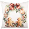 Copricuscino 45x45 cm Clayre & Eef KT021.437 Bianco e Marrone