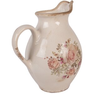Brocca decorativa Clayre & Eef 6CE2236M 21x16x24 cm Beige Rosa