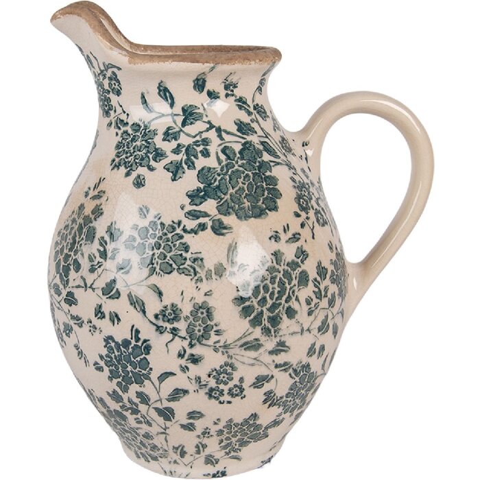 Brocca decorativa Clayre & Eef 6CE2237M 21x16x24 cm Beige-Verde