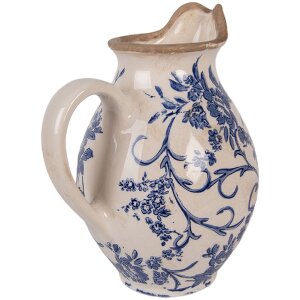 Clayre & Eef 6CE2238S Brocca Decorativa 16x12x19 cm Beige-Blu