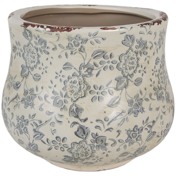Vaso per fiori Clayre & Eef 6CE2240M Ø 18x15 cm Verde Grigio