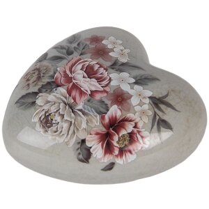 Clayre & Eef 6CE2242M Decorazione Cuore 8x8x4 cm Grigio/Rosa