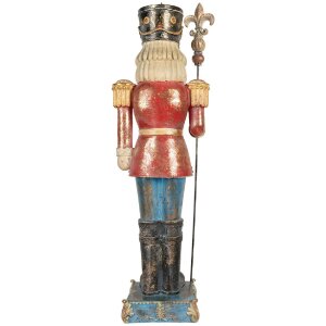 Decorazione Natale Nussknacker Clayre & Eef 31x23x99 cm Blu e Rosso