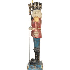 Decorazione Natale Nussknacker Clayre & Eef 31x23x99 cm Blu e Rosso