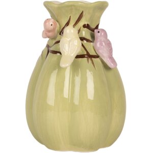 Vaso in ceramica Clayre & Eef Ø 14x21 cm Verde...