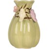 Vaso in ceramica Clayre & Eef Ø 14x21 cm Verde e Rosa