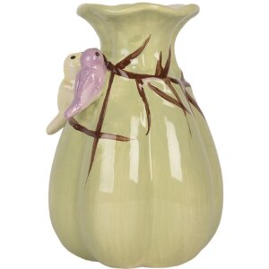 Vaso in ceramica Clayre & Eef Ø 10x14 cm Verde e Rosa