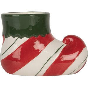Vaso da fiori Clayre & Eef 6CE2317 15x8x10 cm Rosso-Verde