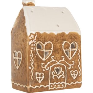 Portacandele a forma di casa Clayre & Eef 12x7x16 cm