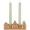 Portacandele Clayre & Eef a forma di casa 21x4x8 cm