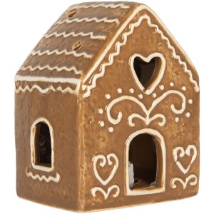 Decorazione casa con LED Clayre & Eef 6CE2330 8x6x10 cm Marrone Bianco