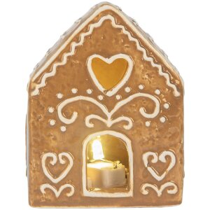 Decorazione casa con LED Clayre & Eef 6CE2330 8x6x10 cm Marrone Bianco