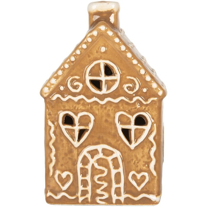 Decorazione casa con LED Clayre & Eef 7x6x12 cm Marrone e Bianco