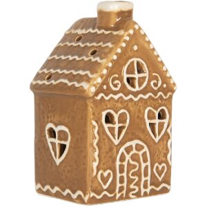 Decorazione casa con LED Clayre & Eef 7x6x12 cm Marrone e Bianco