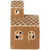 Portacandele a forma di casa Clayre & Eef 10x10x16 cm Marrone e Bianco