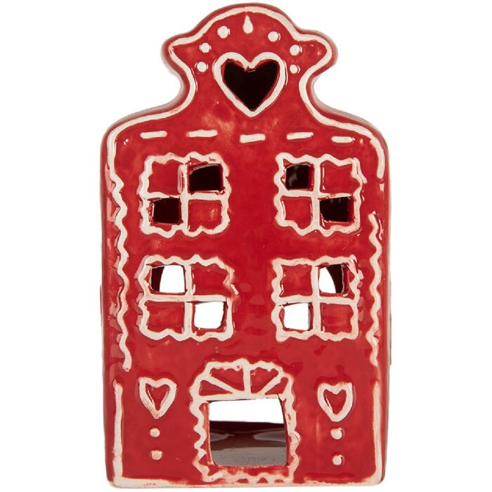Portacandele decorativo Clayre & Eef 6CE2336 a forma di casetta 8x7x13 cm
