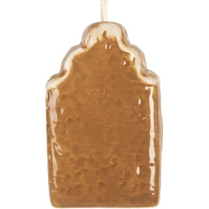 Decorazione appendice casa Clayre & Eef 4x4x6 cm Marrone e Bianco Ceramica