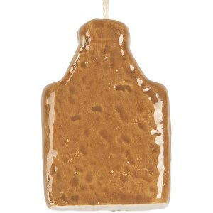 Decorazione a sospensione casa Clayre & Eef 4x4x6 cm Marrone e Bianco