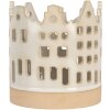 Portacandele a forma di case Clayre & Eef 6CE2346 Beige-Marrone Ø 11x11 cm