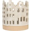 Portacandele a forma di case Clayre & Eef 6CE2346 Beige-Marrone Ø 11x11 cm