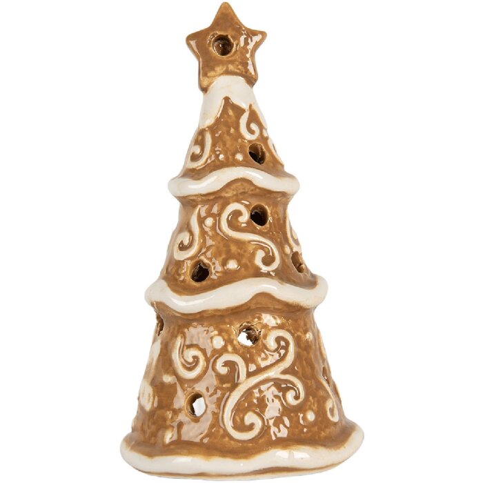 Portacandele a forma di albero di Natale Clayre & Eef 6CE2361 Ø 8x15 cm